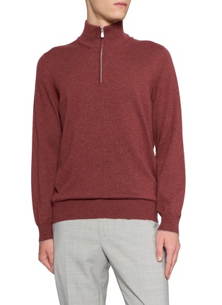 首图 - 点击放大 - BRUNELLO CUCINELLI - Long Sleeve Quarter Zip Cashmere Sweater