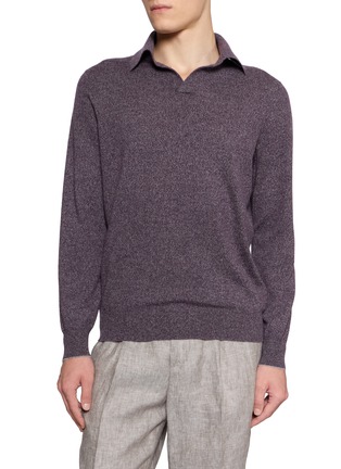 首图 - 点击放大 - BRUNELLO CUCINELLI - Buttonless Cashmere Knit Polo Sweater