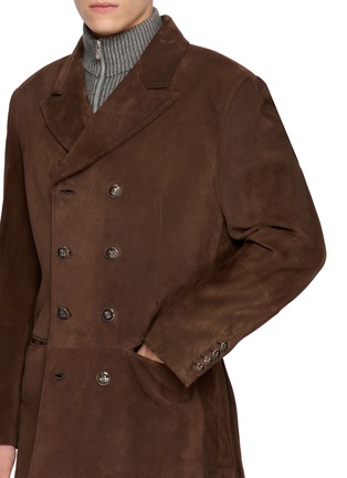  - BRUNELLO CUCINELLI - 戗驳领双排扣绒面皮外套