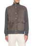 首图 - 点击放大 - BRUNELLO CUCINELLI - Leather Panel Knit Bomber Jacket