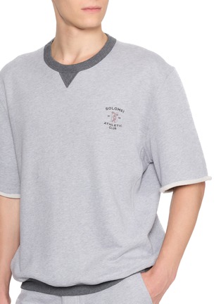  - BRUNELLO CUCINELLI - Short Sleeve Logo Cotton Sweatshirt