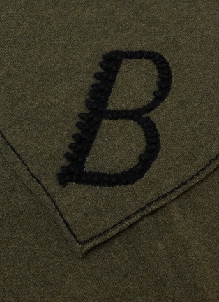 细节 - 点击放大 - BARRIE - Logo Embroidered Cashmere Foulard