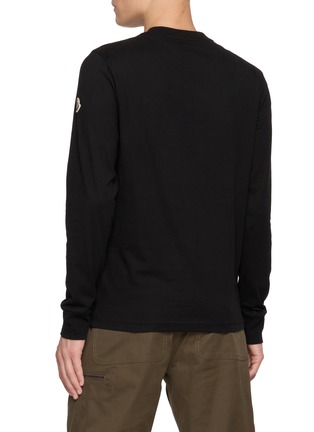 背面 - 点击放大 - MONCLER - Long Sleeve Chequered Emblem Appliqué Top
