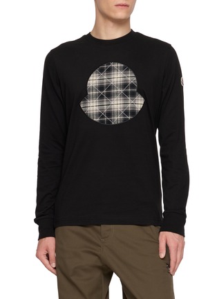 首图 - 点击放大 - MONCLER - Long Sleeve Chequered Emblem Appliqué Top