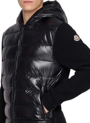  - MONCLER - 绗缝拼针织连帽夹克