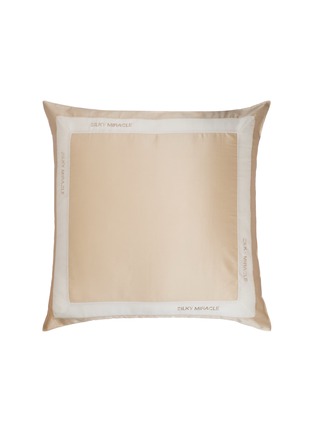 首图 –点击放大 - SILKY MIRACLE - Double Line Cotton-Silk Square Cushion — Beach Gold/Oyster White