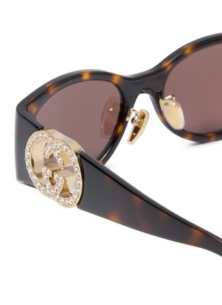 细节 - 点击放大 - GUCCI - Injection Oval Sunglasses
