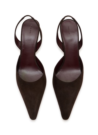 模特儿示范图 - 点击放大 - THE ROW - 55 Inez Suede Slingback Pumps