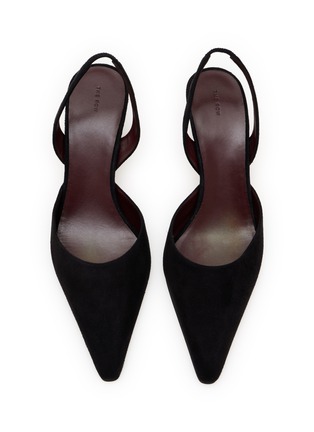 模特儿示范图 - 点击放大 - THE ROW - 55 Inez Suede Slingback Pumps