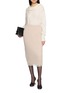 模特儿示范图 - 点击放大 - ERMANNO SCERVINO - Embroidered Lace Trim Knit Midi Skirt