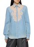 首图 - 点击放大 - ERMANNO SCERVINO - Long Sleeve Embroidered Denim Shirt
