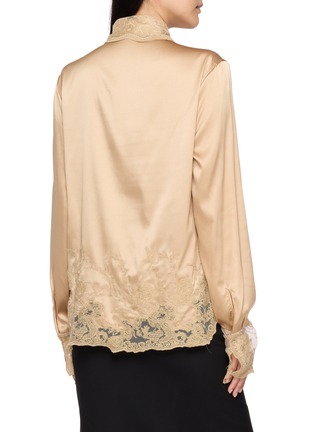 背面 - 点击放大 - ERMANNO SCERVINO - Long Sleeve Lace Embroidered Silk Shirt