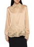 首图 - 点击放大 - ERMANNO SCERVINO - Long Sleeve Lace Embroidered Silk Shirt