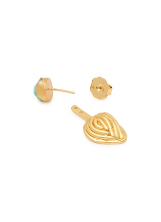 细节 - 点击放大 - FENOMENA - Shell Front Back Emerald Centre Earrings