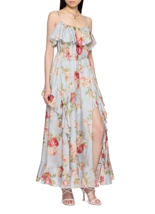 模特儿示范图 - 点击放大 - ZIMMERMANN - Roselight Frill Floral Silk Maxi Dress