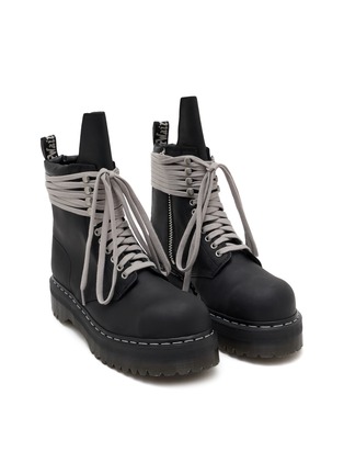 细节 - 点击放大 - RICK OWENS - X DR. MARTENS 绕带皮革中筒靴