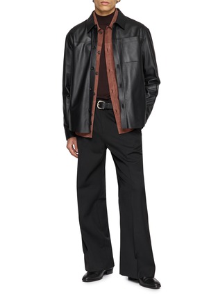 模特儿示范图 - 点击放大 - 1972 DESA - Patch Pocket Leather Shirt Jacket