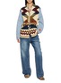 模特儿示范图 - 点击放大 - MAISON BADIGO - Aztec Body Light Wash Denim Jacket