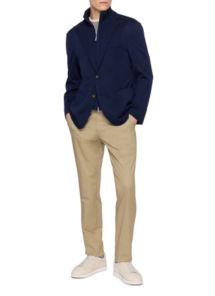 模特儿示范图 - 点击放大 - ELEVENTY - Detachable Bib Wool Blazer