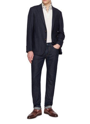 模特儿示范图 - 点击放大 - ELEVENTY - Contrast Trim Cotton Piqué Polo Shirt