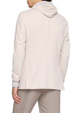 背面 - 点击放大 - ELEVENTY - Detachable Hooded Bib Jersey Sleeve Cotton Blazer