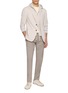 模特儿示范图 - 点击放大 - ELEVENTY - Detachable Hooded Bib Jersey Sleeve Cotton Blazer