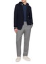 模特儿示范图 - 点击放大 - ELEVENTY - Detachable Hooded Bib Cotton Blazer
