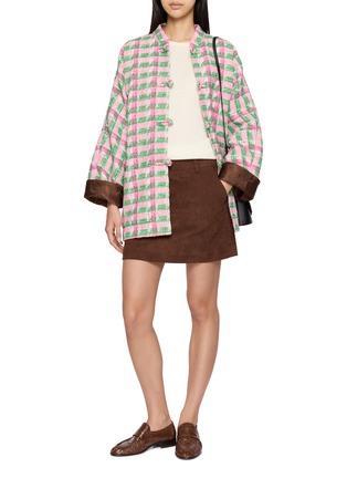 模特儿示范图 - 点击放大 - EQUIL - Reversible Button Front Tweed Shirt