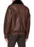 背面 - 点击放大 - YVES SALOMON - Beaver Fur Collar Leather Jacket
