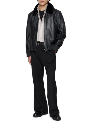 模特儿示范图 - 点击放大 - YVES SALOMON - Medium Leather Jacket