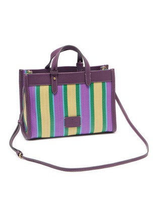 细节 - 点击放大 - ANYA HINDMARCH - E/W Stripes Leather Trim Crossbody Bag