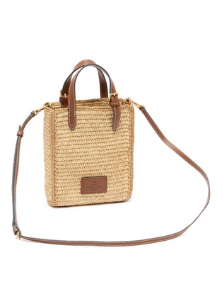 细节 - 点击放大 - ANYA HINDMARCH - Mini N/S Raffia Eyes Raffia Leather Crossbody Tote Bag