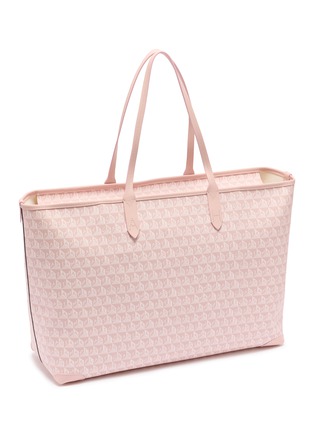 细节 - 点击放大 - ANYA HINDMARCH - I Am A Plastic Bag Monogram Canvas Leather Zipped Tote Bag