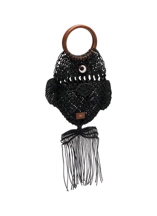 细节 - 点击放大 - ANYA HINDMARCH - Macramé Fish Cotton Leather Clutch Bag