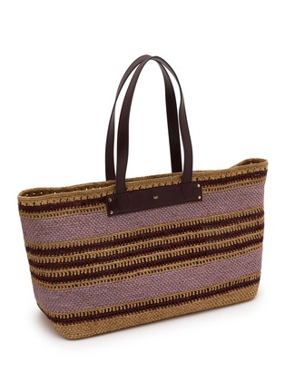 细节 - 点击放大 - ANYA HINDMARCH - Striped Raffia Tote Bag