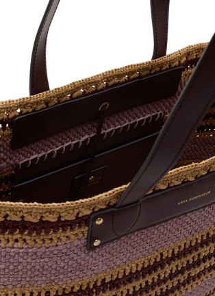 细节 - 点击放大 - ANYA HINDMARCH - Striped Raffia Tote Bag