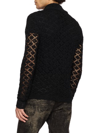 背面 - 点击放大 - TAAKK - Semi Sheer Openwork Half Zip Sweater