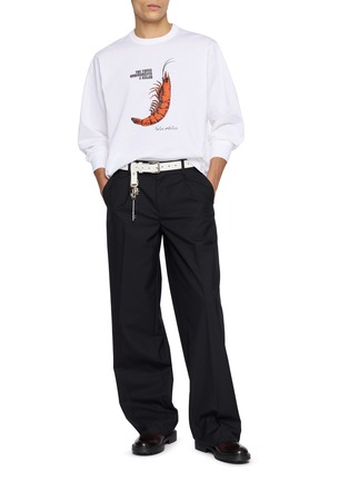 模特儿示范图 - 点击放大 - KOLOR - Prawn Print Cotton T-Shirt