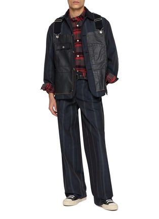 模特儿示范图 - 点击放大 - KOLOR - Hybrid Waistband Straight Leg Chequered Pants