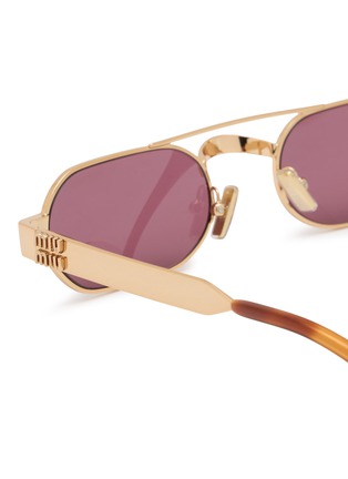 细节 - 点击放大 - MIU MIU - Metal Oval Sunglasses