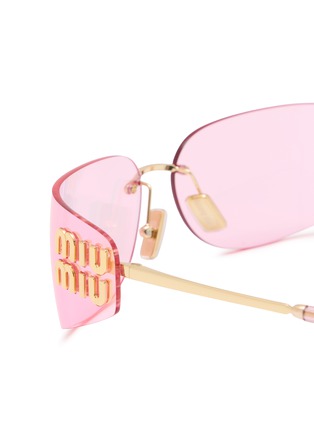 细节 - 点击放大 - MIU MIU - Fashion Show Metal Rectangle Sunglasses