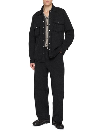 模特儿示范图 - 点击放大 - BARRIE - Cashmere Cotton Denim Overshirt