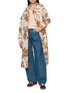 模特儿示范图 - 点击放大 - BOKJA - Floral Rounded Collar Long Coat