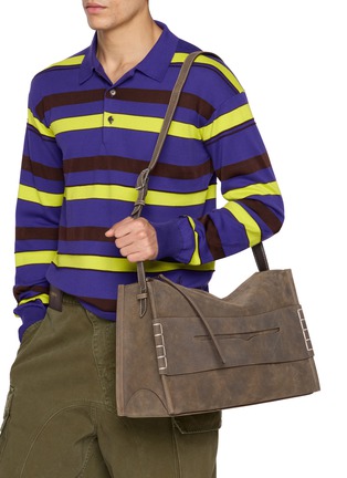 模特儿示范图 - 点击放大 - JW ANDERSON - Loafer Waxed Leather Messenger Bag