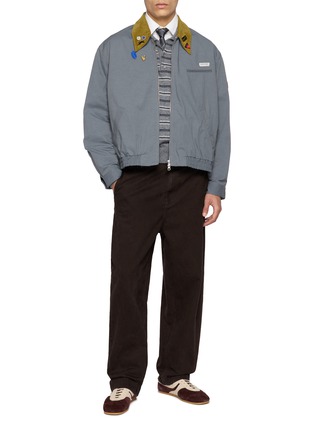 模特儿示范图 - 点击放大 - SONG FOR THE MUTE - Corduroy Collar Pin Coach Jacket