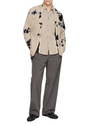 模特儿示范图 - 点击放大 - SUZUSAN - Long Sleeve Tie Dye Centre Band Cotton Linen Shirt
