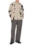 模特儿示范图 - 点击放大 - SUZUSAN - Long Sleeve Tie Dye Centre Band Cotton Linen Shirt