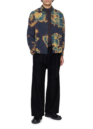 模特儿示范图 - 点击放大 - SUZUSAN - Splatter Dyed Pocket Cotton Linen Shirt Jacket