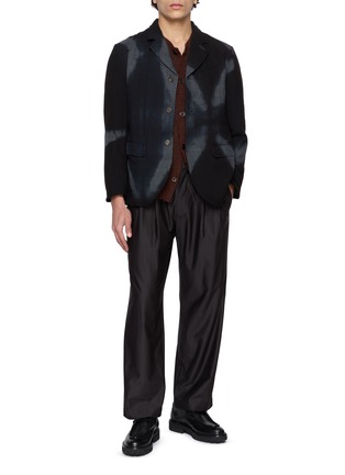 模特儿示范图 - 点击放大 - SUZUSAN - Checked Tie Dyed Single Breasted Wool Blazer