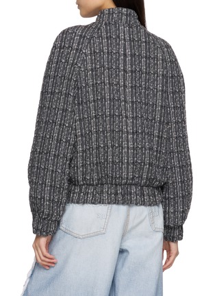 背面 - 点击放大 - THE LAURENT - Pearl Stand Collar Tweed Bomber Jacket